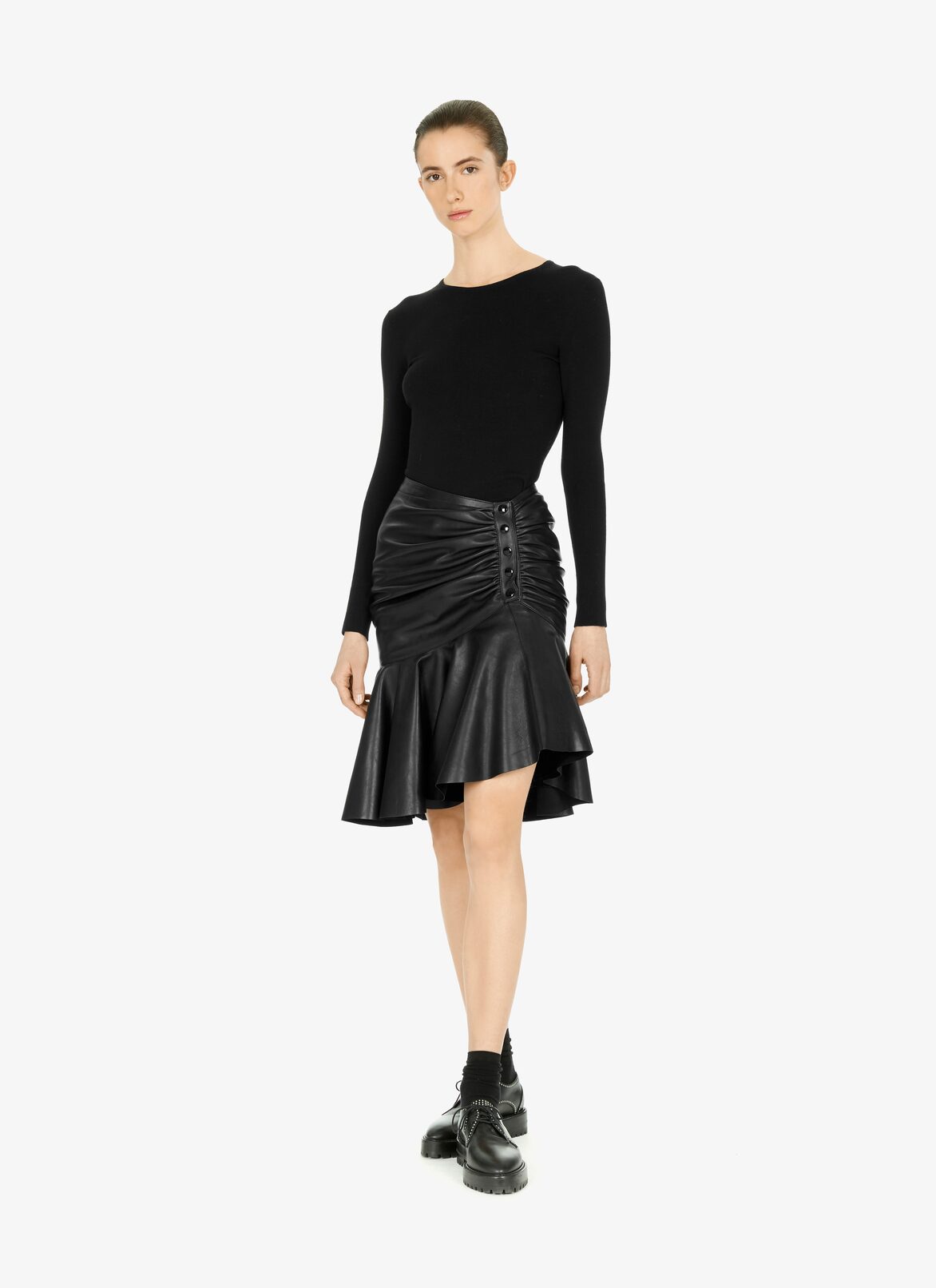 Alaïa Edition Winter 1983 plongé lambskin skirt ALAÏA BLACK ALAÏA EDITION WINTER 1983 PLONGÉ LAMBSKIN SKIRT